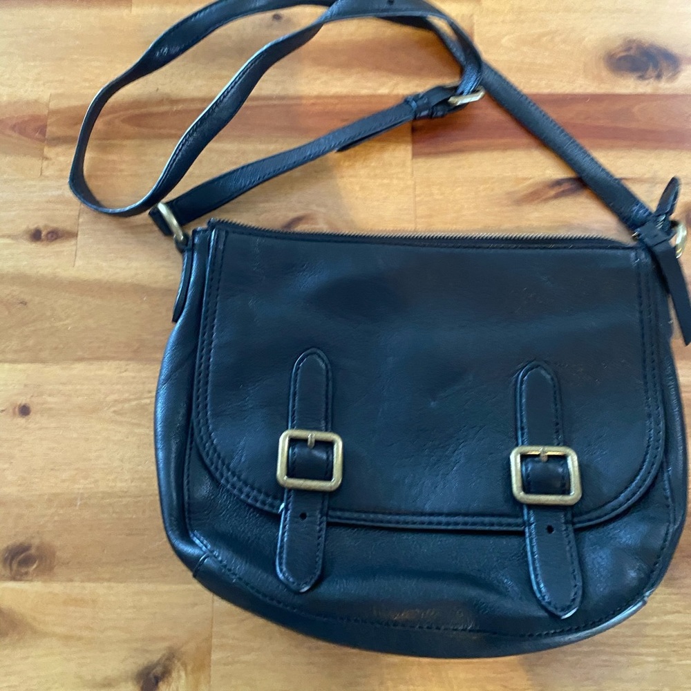 Frye crossbody black leather bag